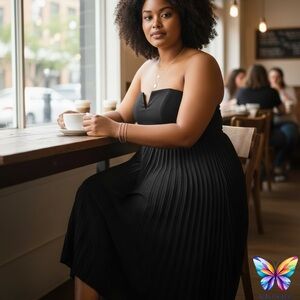 Elegant Black Strapless Dress by SHEIN Curves 1XL